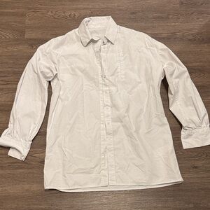 White Oversized Button Down Shirt